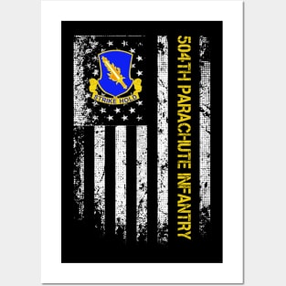 504th Parachute Infantry Regiment American Flag - Gift for Veterans Day 4th of July or Patriotic Memorial Day Posters and Art